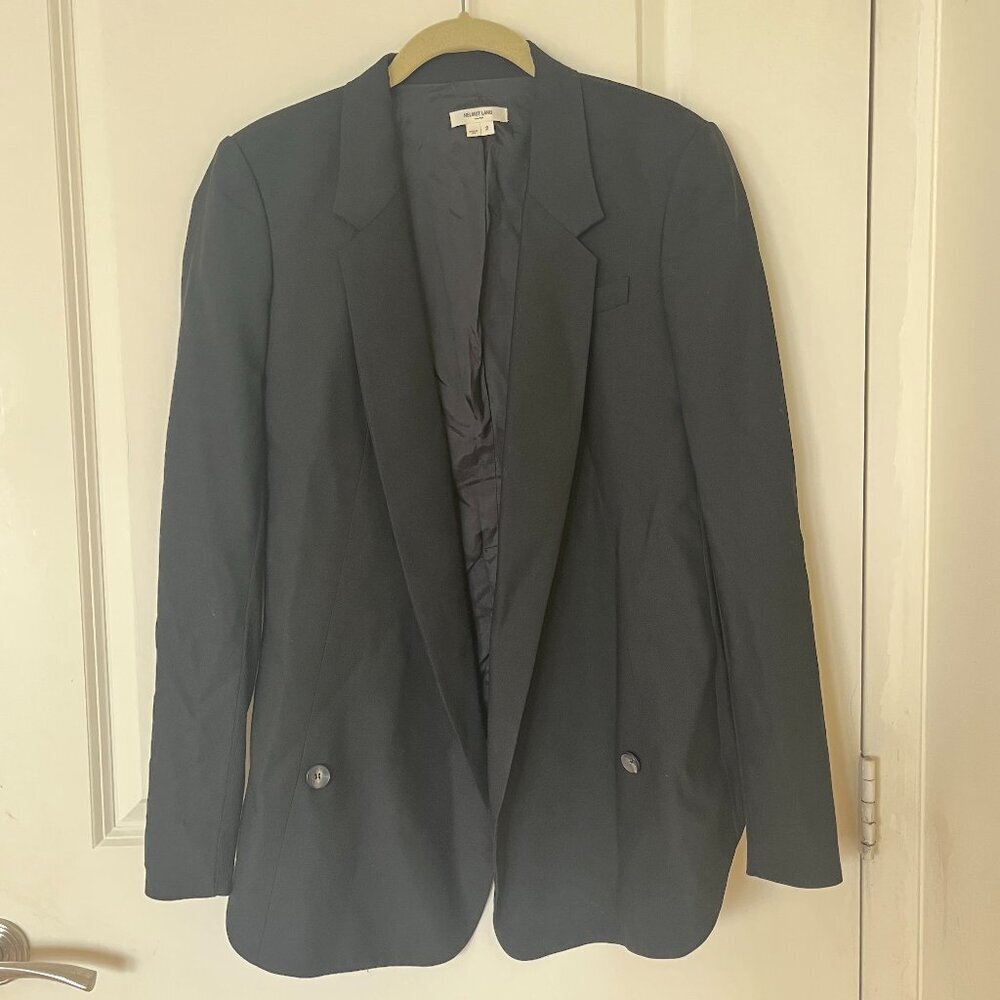 Helmut Lang Black Asymmetrical Blazer- Size 2 (Long In Front, Short In Back)